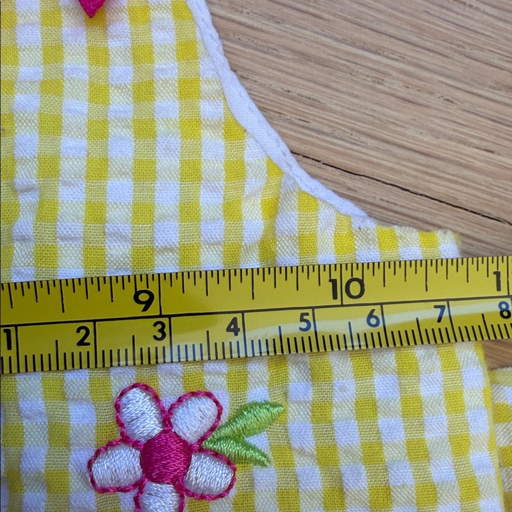 🦋EMILY ROSE Dress Yellow Gingham Pink Butterflies 4T - Picture 11 of 11